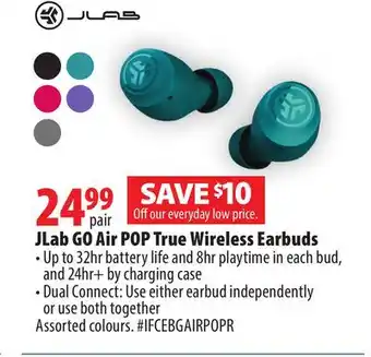 London Drugs JLab GO Air POP True Wireless Earbuds offer