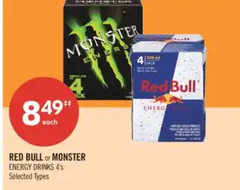 Shoppers Drug Mart RED BULL or MONSTER ENERGY DRINKS offer