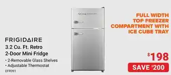 Visions Electronics Frigidaire 3.2 Cu. Ft. Retro 2-Door Mini Fridge offer