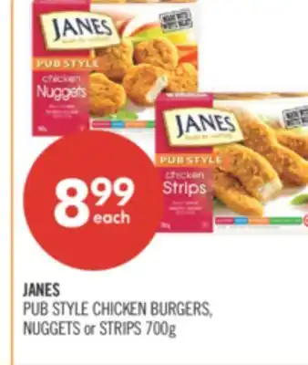 Shoppers Drug Mart JANES PUB STYLE CHICKEN BURGERS, NUGGETS or STRIPS offer