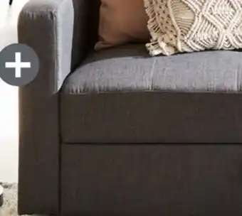 The Brick Weston 2-Piece Linen-Look Fabric Right-Facing Futon Sectional - Steel offer