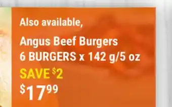 M & M Food Market Angus Beef Burgers offer