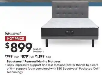 Sleep Country Beautyrest Renewal Marina Mattress offer