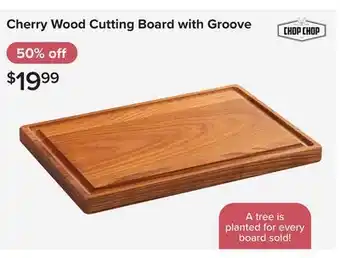 Linen Chest Cherry Wood Cutting Board with Groove offer