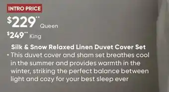 Sleep Country Silk & Snow Relaxed Linen Duvet Cover Set offer