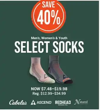 Bass Pro Men's, Women's & Youth SELECT Socks offer