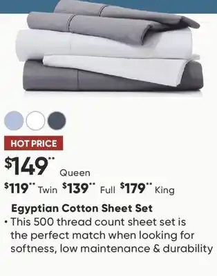 Sleep Country Egyptian Cotton Sheet Set offer