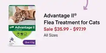 Petvalu Advantage II Flea Treatment for Cats offer