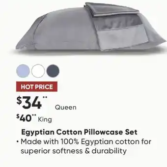 Sleep Country Egyptian Cotton Pillowcase Set offer