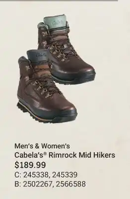 Bass Pro Men's & Women's Cable's & Rimrock Mid Hikers offer