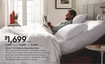 Sleep Country Bloom Lift Lifestyle Adjustable Base offer