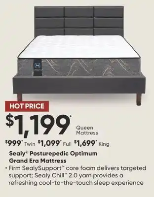 Sleep Country Sealy Posturepedic Optimum Grand Era Mattress offer