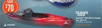 Bass Pro Ascend D10 Sit-In Kayak offer