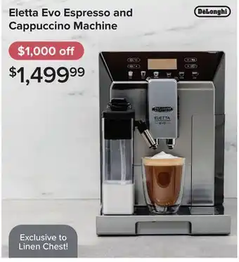 Linen Chest Eletta Evo Espresso and Cappuccino Machine offer