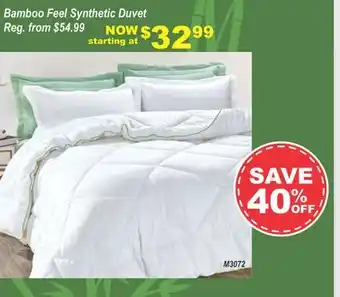 Oxford Mills Bamboo Feel Synthetic Duvet offer