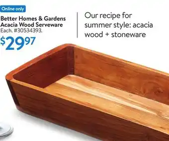 Walmart Better Homes & Gardens Acacia Wood Serveware offer