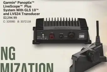 Bass Pro Garmin Panoptix LiveScope Plus System With GLS 10 and LVS34 Transducer offer