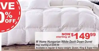Oxford Mills W Home Hungarian White Duck Down Duvet offer