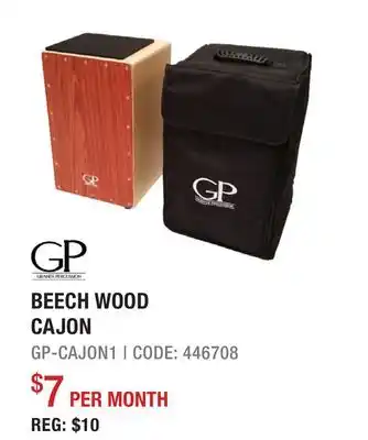 Long & McQuade Granite Percussion Cajon Beech Wood Satin Finish w/ Bag offer