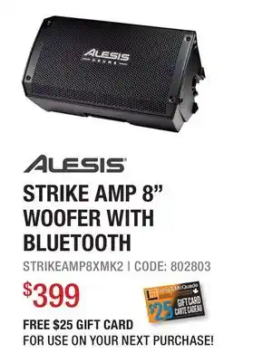 Long & McQuade Alesis Strike Amp 8 MK2 2000-Watt Electronic Drum Amplifier with Bluetooth offer