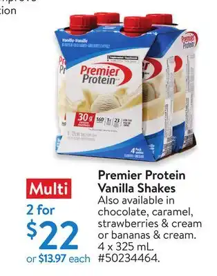 Walmart Premier Protein Vanilla Shakes offer