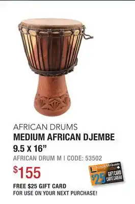 Long & McQuade African Drums African Djembe Medium - 9.5 x 16 offer
