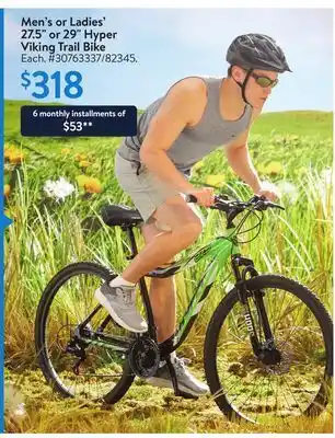 Walmart Men's or Ladies' 27.5 or 29 Hyper Viking Trail Bike offer