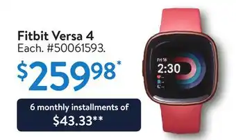 Walmart Fitbit Versa 4 offer