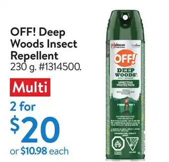 Walmart OFF! Deep Woods Insect Repellent offer