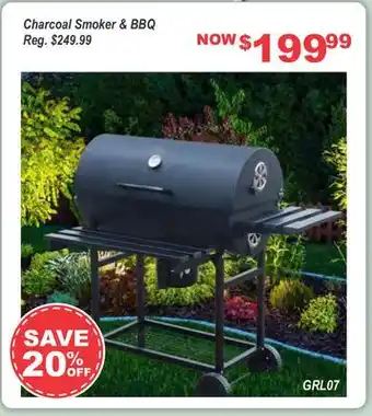 Oxford Mills Charcoal Smoker & BBQ offer