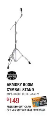 Long & McQuade Mapex Armory Boom Stand - Chrome offer