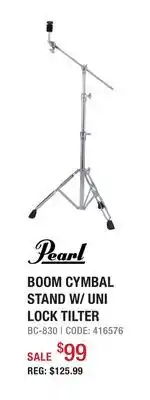 Long & McQuade Pearl Cymbal Boom Stand w/ Uni Lock Tilter offer