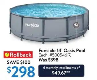 Walmart Funsicle 14' Oasis Pool offer