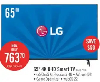The Brick LG 65 UQ75 Series 4K LED Smart webOS TV offer
