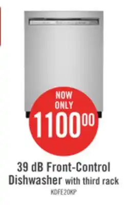 The Brick KitchenAid 39 dB Front-Control Dishwasher with Third Level Rack - KDFE204KPS offer