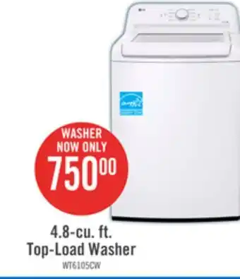 The Brick LG 4.8 Cu. Ft. Top-Load Washer with 4-Way Agitator - WT6105CW offer