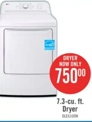 The Brick LG 7.3 Cu. Ft. Ultra Large Capacity Electric Dryer with Sensor Dry - DLE6100W offer
