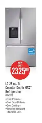 The Brick LG 26 Cu. Ft. Smart Counter-Depth MAX Refrigerator with Dual Ice Makers - LRFXC2606S offer
