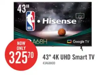 The Brick Hisense 43 A68H Series 4K UHD Smart Google TV offer