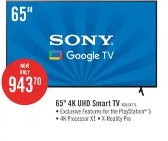 The Brick Sony 65 X77L 4K HDR LED Google TV offer