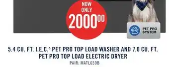 The Brick Maytag 5.4 Cu. Ft. Pet Pro Top-Load Washer and 7 Cu. Ft. Electric Dryer - Volcano Black offer