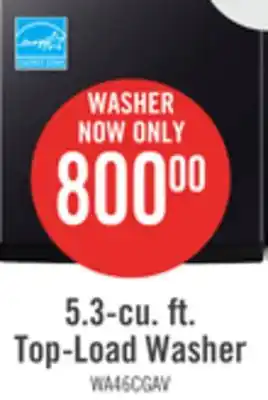 The Brick Samsung 5.3 Cu. Ft. Smart Top-Load Washer with ActiveWave Agitator - WA46CG3505AVA4 offer