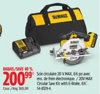 Canadian Tire 20V MAX Circular Saw Kit with E-Brake, 61⁄2 offer