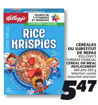 IGA KELLOGG'S CEREAL OR MEAL REPLACEMENT offer