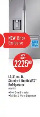 The Brick LG 31 Cu. Ft. Smart Standard-Depth MAX French-Door Refrigerator - LF31T6230S offer