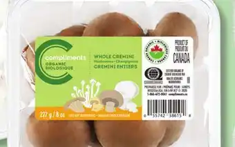 IGA COMPLIMENTS CREMINI MUSHROOMS offer