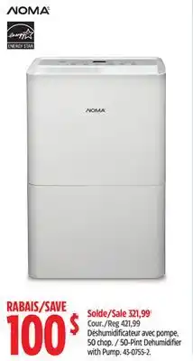 Canadian Tire NOMA 50-Pint Dehumidifier with Pump offer