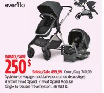 Canadian Tire Evenflo Pivot Xpand Modular Single-to-Double Travel System offer