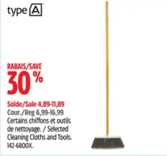 Canadian Tire Type A Selected Cleaning Cloths and Tools offer