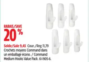 Canadian Tire Command Medium Hooks Value Pack offer